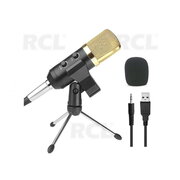 Audio Dynamic USB Condenser Microphone With Stand Mount