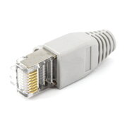 PLUG RJ-45 8P8C, CAT5e,  with screen and cover