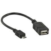 DUOMENŲ KABELIS USB(A) L <-> micro USB K OTG 0.20m, išmaniesiems telefonams