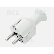 MAIN PLUG AC 2pin /on Cable/with electrical ground/ white