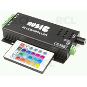 Светодиодный музыкальный контроллер, 12-24V DC; 4A*3CH; -20-60℃; 24 функции
