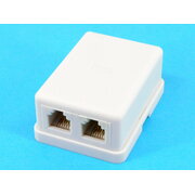 WALL TELEPHONE OUTLET 6P4C, 2x Females 4pin