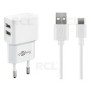 POWER SUPPLY =5V/2.4A USB C Type, 1m, white